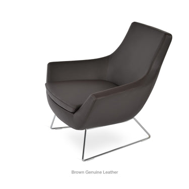 Rebecca Wire Sled Armchair Leather by SohoConcept - New