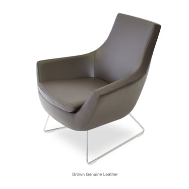Rebecca Wire Sled Armchair Leather by SohoConcept - New