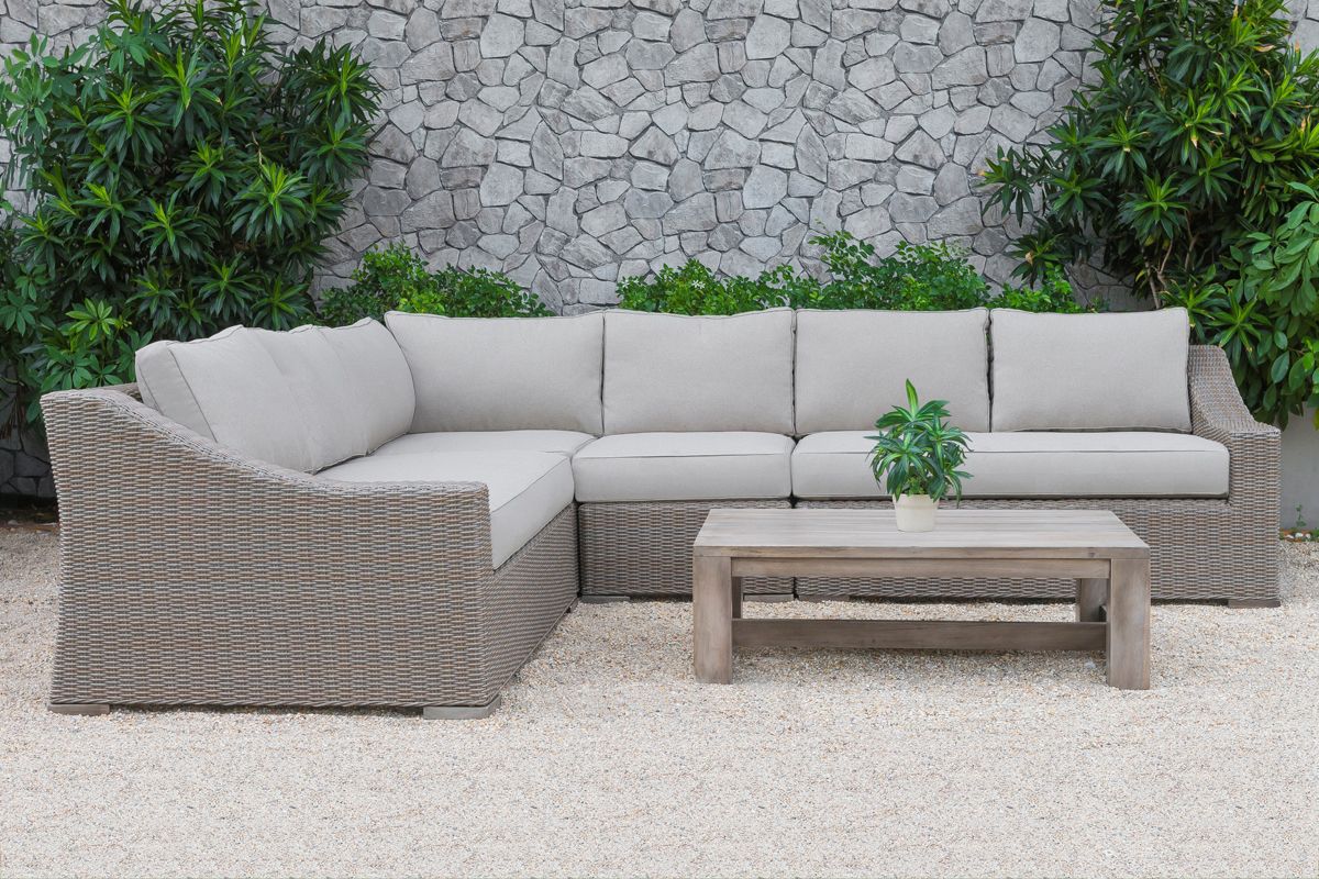 Renava Pacifica Outdoor Beige Sectional Sofa Set Alt02