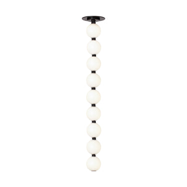 Visual Comfort Dark Bronze Hanging Light with 7 Italian Glass Shades