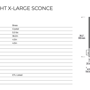 Geometric 36.2" Right-Facing LED Wall Sconce, XL, Brass/Bronze