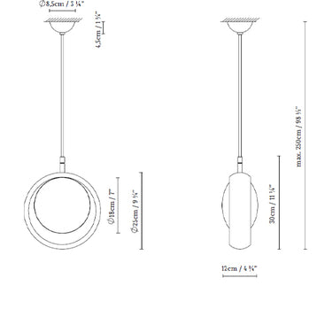 Measurements for the Ring S1 (line drawing)