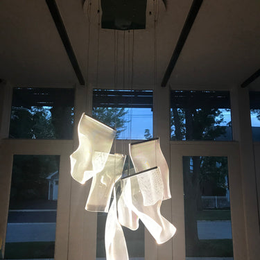 ET2 Rinkle acrylic sculpture pendant installed in a room