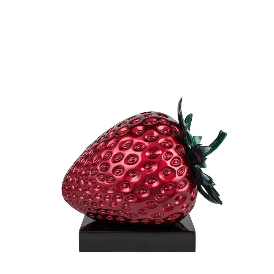 Medium Red Strawberry Sculpture by Finesse Decor