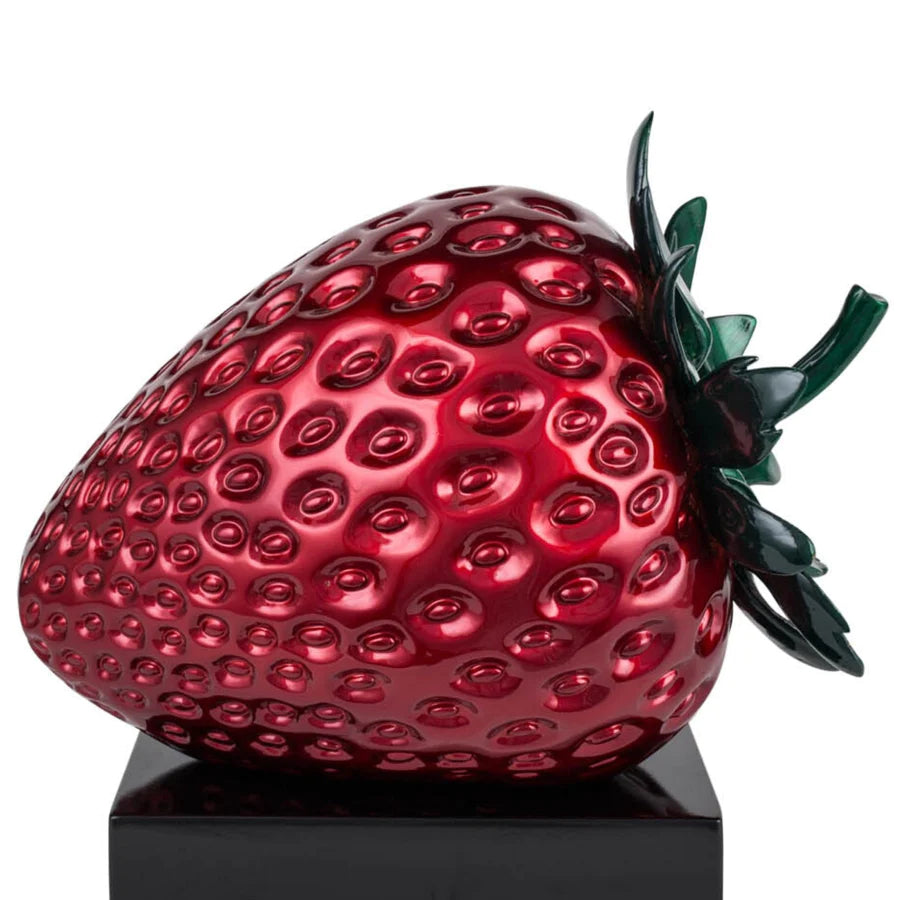 Home Decor Accent - Red Strawberry Sculpture
