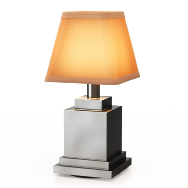 Rechargeable LED table lamp, Neoz Ritz, handmade shade, portable, long battery life, award winner