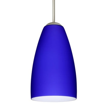 Contemporary Riva 9 pendant with warm Cobalt Blue Matte handcrafted European glass