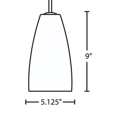 Riva 9 line drawing with shade size | Besa Lighting