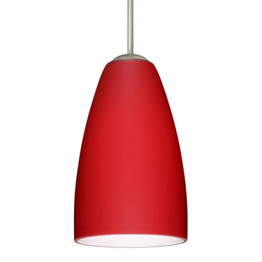 Besa Riva 9 pendant light with a handcrafted Ruby Matte glass shade. A distinctive lighting choice for kitchens, dining rooms, bedrooms, and contemporary interiors