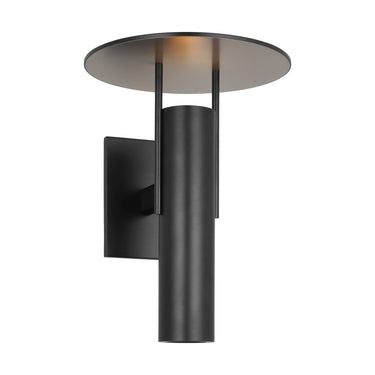 Contemporary aluminum LED wall lamp with removable round reflector plate by Kelly Wearstler