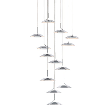 Koncept Royyo circular multi light chandelier with warm 3000K LED glow