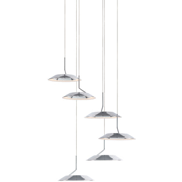 Modern 6-light LED circular pendant by Koncept for dining rooms