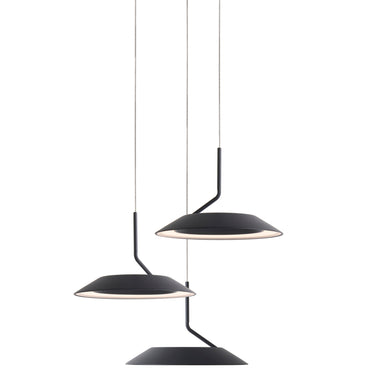 Contemporary circular LED pendant fixture for modern living spaces