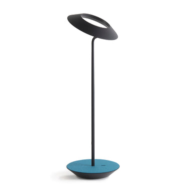 Koncept Royyo designer desk lamp with oiled walnut base and warm LED glow