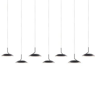 Modern linear pendant light fixture with integrated LED modules