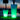 Rumba Bluetooth LED Cordless Planters by Smart & Green glowing green and teal beside a lake at dusk - LoftModern