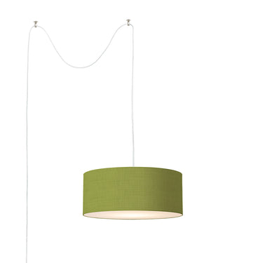 Nova Stretch Swag Lamp in Avocado shade, Satin Nickel body, photo 5