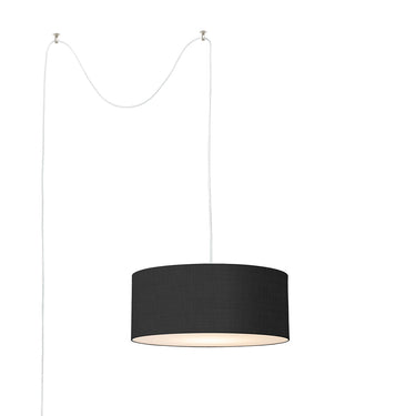 Nova Stretch Swag Lamp in Black shade, Satin Nickel body, photo 7
