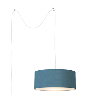 Nova Stretch Swag Lamp in Turquoise shade, Satin Nickel body, photo 3