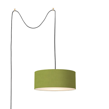 Nova Stretch Swag Lamp in Avocado shade, Weathered Brass body, photo 6