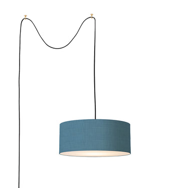 Nova Stretch Swag Lamp in Turquoise shade, Weathered Brass body, photo 4