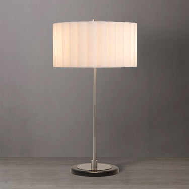Nova Scallop Slimline Table Lamp, Satin Nickel Base, photo 4