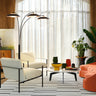 Nova of California Saucer 3 Light Arc Floor Lamp Matte Black