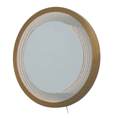 Nova of California Starfall Vanishing Infinity Led Round Wall Mirror In Brass