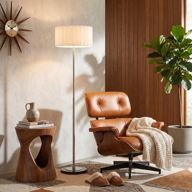 Nova Scallop Slimline Floor Lamp, Satin Nickel Base, photo 2