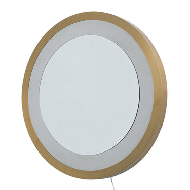 Nova of California Starfall Vanishing Infinity Led Round Wall Mirror In Brass
