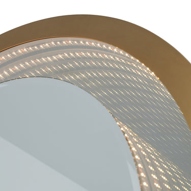 Nova of California Starfall Vanishing Infinity Led Round Wall Mirror In Brass