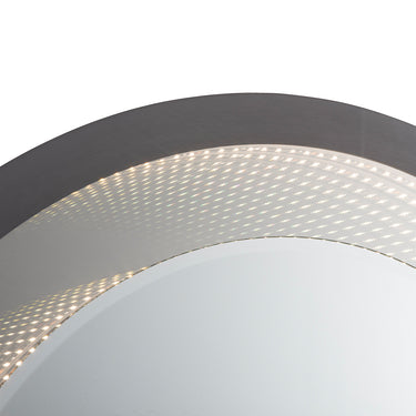 Nova of California Starfall Vanishing Infinity Led Round Wall Mirror In Gunmetal