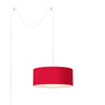 Nova Stretch Swag Lamp in Crimson Red shade, Satin Nickel body, photo 1