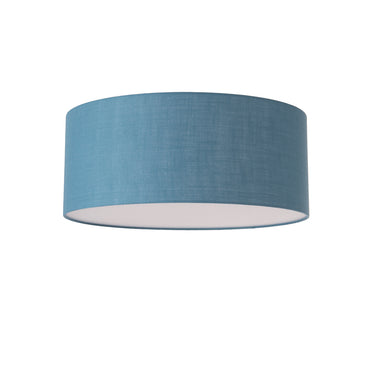 Nova Stretch Flush Mount in Turquoise shade, Satin Nickel body, photo 2
