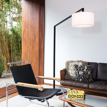 Nova of California Stretch Chairside Arc Floor Lamp 75 Matte Black Step
