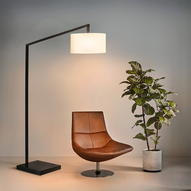 Nova of California Stretch Chairside Arc Floor Lamp 75 Matte Black Step
