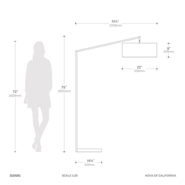 Nova Stretch 75"H 1-Light Chairside Arc Lamp, photo 4