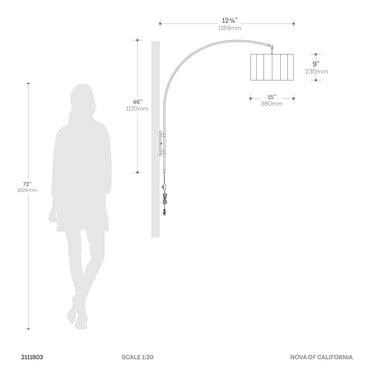 Nova Scalloped Wall Arc Lamp, photo 7