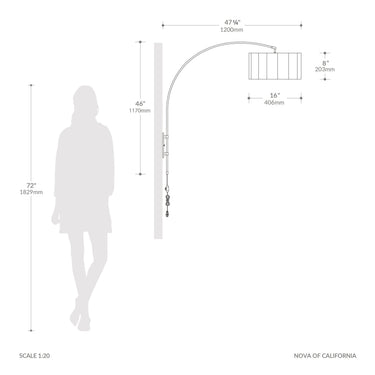 Nova Scallop Wall Mounted Arc Lamp, photo 5