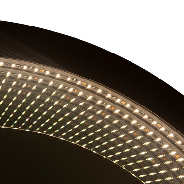 Nova of California Starfall Vanishing Infinity Led Round Wall Mirror In Gunmetal