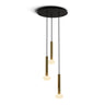 Koncept Combi Pendant 12" Circular 3 Combo Brass Matte Black Canopy Glass Ball Attachment Suspension Flush Mount 2-in-1
