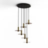 Koncept Combi Pendant 6" Circular 6 Combo Brass Matte Black Canopy 9" Glass Plate Tea Brown Attachment Suspension Flush Mount 2-in-1