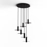 Koncept Combi Pendant 6" Circular 6 Combo Matte Black Matte Black Canopy 9" Glass Plate Dark Grey Attachment Suspension Flush Mount 2-in-1