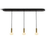 Koncept Combi Pendant 6" Linear 3 Combo Brass Matte Black Canopy Glass Ball Attachment Suspension Flush Mount 2-in-1