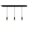 Koncept Combi Pendant 6" Linear 3 Combo Matte Black Matte Black Canopy Glass Ball Attachment Suspension Flush Mount 2-in-1