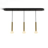 Koncept Combi Pendant 12" Linear 3 Combo Brass Matte Black Canopy Glass Ball Attachment Suspension Flush Mount 2-in-1