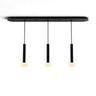 Koncept Combi Pendant 12" Linear 3 Combo Matte Black Matte Black Canopy Glass Ball Attachment Suspension Flush Mount 2-in-1