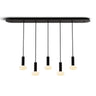 Koncept Combi Pendant 6" Linear 5 Combo Matte Black Matte Black Canopy Glass Ball Attachment Suspension Flush Mount 2-in-1