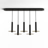 Koncept Combi Pendant 12" Linear 5 Combo Matte Black Matte Black Canopy 9" Metal Plate Brass Attachment Suspension Flush Mount 2-in-1