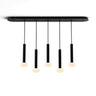 Koncept Combi Pendant 12" Linear 5 Combo Matte Black Matte Black Canopy Glass Ball Attachment Suspension Flush Mount 2-in-1